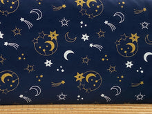 christmas fabric starry night navy metallic fat quarter star moon cotton fabric shack malmesbury 2