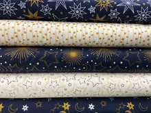 christmas fabric starry night navy metallic fat quarter star moon cotton fabric shack malmesbury 2