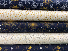 christmas fabric navy metallic twinkle white string star moon cotton fabric shack malmesbury 2