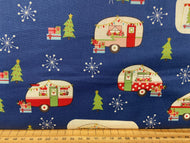 christmas holiday caravans blue adventure riley blake caravan camping fabric shack malmesbury cotton fat quarter patchwork quilting