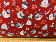 christmas holidays robin jumper santa hat robins fabric shack malmesbury fat quarter extra wide patchwork quilting 2