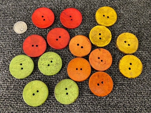 coconut wooden buttons 31mm 2 hole various colours fabric shack malmesbury