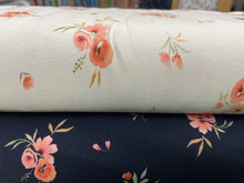 cotton jersey digital poppy poppies flowers floral navy blue fabric shack malmesbury