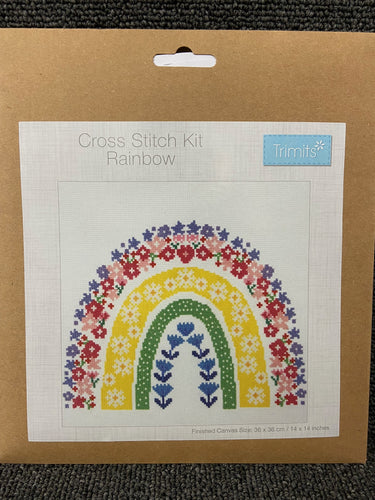 cross stitch crosstitch kit rainbow large trimits fabric shack malmesbury