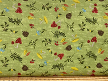 deane beesley 3 three wishes you light my way gnome nature tossed green toadstool mushroom cotton fabric shack malmesbury