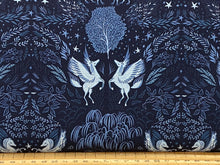 dear stella city of stars pegasus mirror stars leaves dark blue cotton fabric shack malmesbury