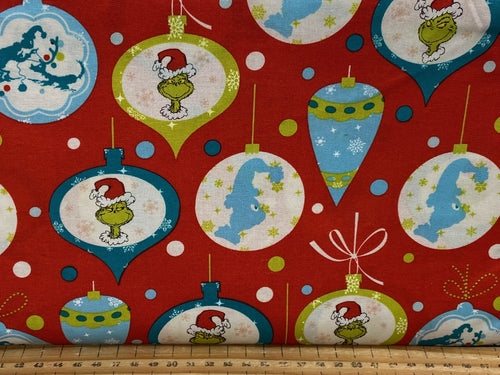 dr seuss the grinch who sole christmas fat quarter pack bundle baubles red cotton fabric shack malmesbury 2