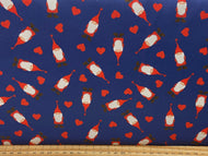 eva melhuish lewis and & Irene tomtens village christmas cotton fabric shack malmesbury tree village stocking advent calendar block placemat panel tomten hearts blue