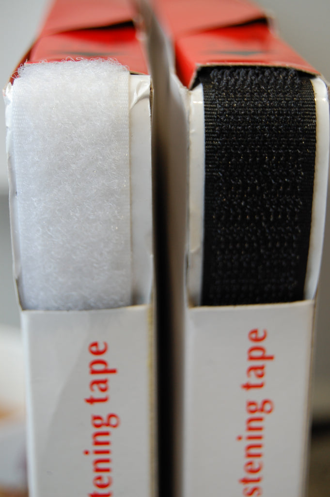 Chico Hook & Loop 20mm Stick & Stick Tape Black/White Fabric Shack