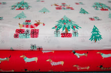 fabric shack sewing quilting sew fat quarter cotton quilt patchwork dressmaking dachshund dachsund sausage weiner dog puppy red christmas holidays (2)