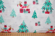 fabric shack sewing quilting sew fat quarter cotton quilt patchwork dressmaking dachshund dachsund sausage weiner dog puppy red christmas holidays Gifts tree