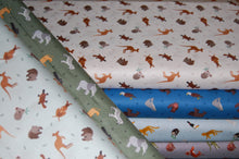 fabric shack sewing quilting sew fat quarter cotton quilt patchwork dressmaking lewis & and irene small things world animals creatures south american toucan sloth cheetah llama wombat