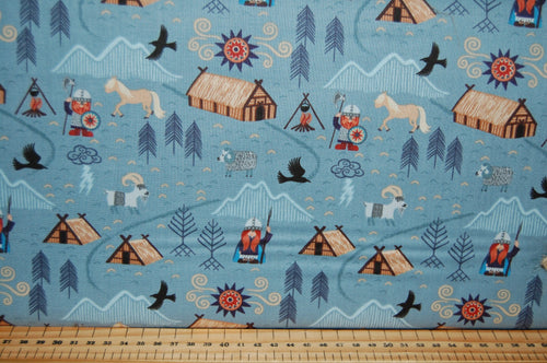 fabric shack sewing quilting sew fat quarter cotton quilt patchwork dressmaking lewis & and irene vikings viking village dragon eagle village (7)