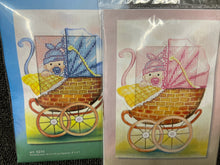 fabric shack cross stitch crosstitch card kit new baby girl pink