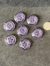 fabric shack haberdashery sewing dressmaking buttons 2 hole flower wheel translucent 22.5 purple