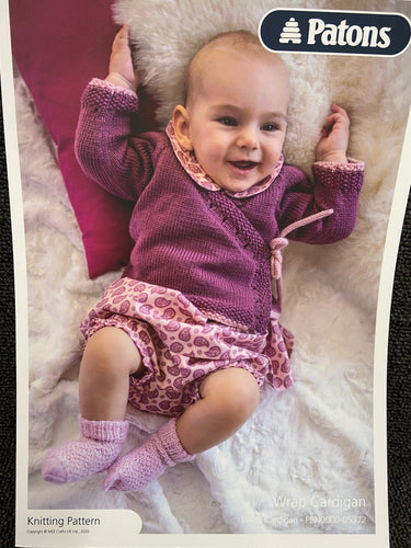 fabric shack knitting crochet knit knitting crochet wool yarn patons pattern baby wrap cardigan 05372 babies 4 ply baby smiles