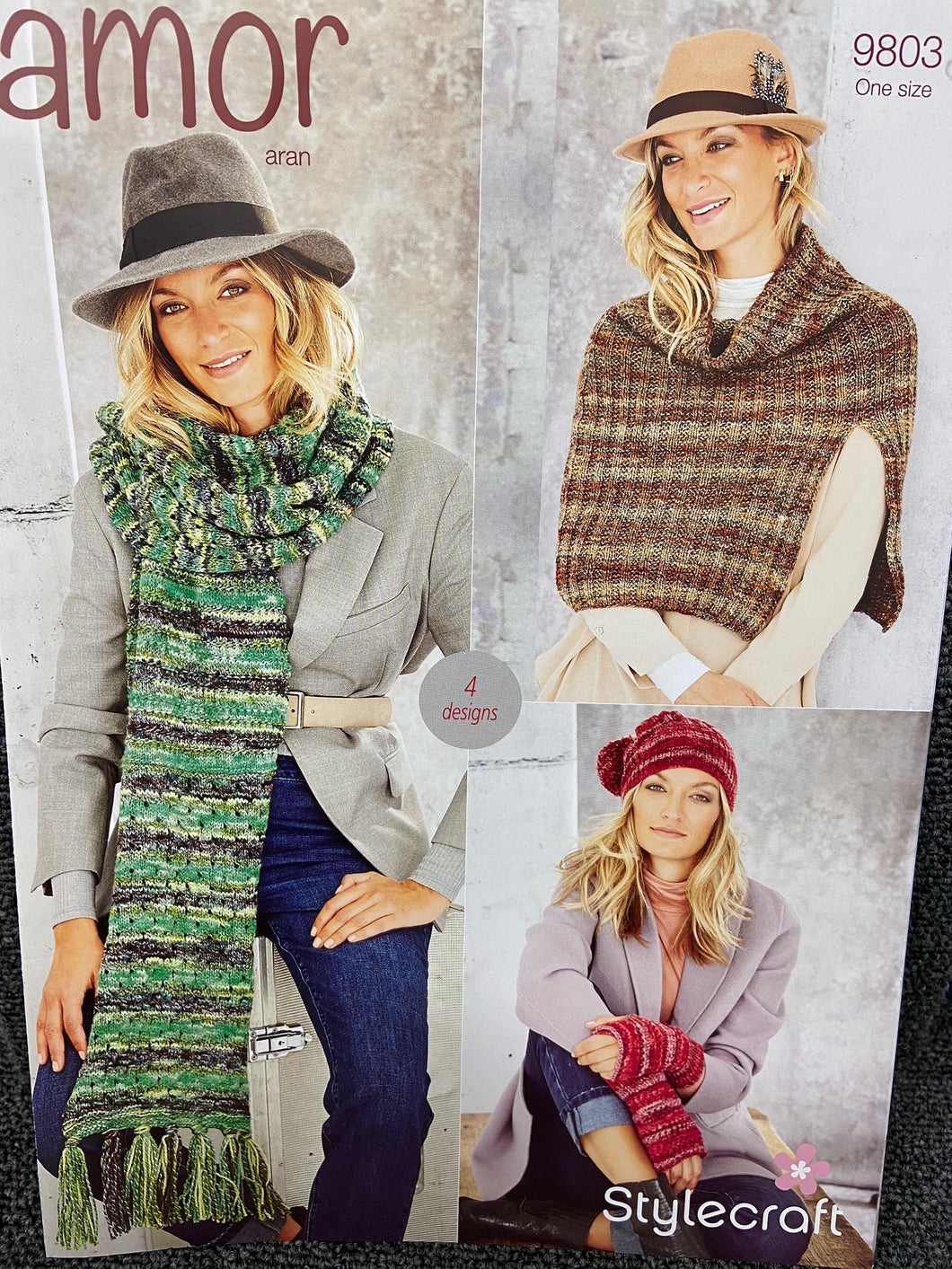 fabric shack knitting crochet knit knitting crochet wool yarn stylecraft pattern ladies accessories scarf scarves hat amor aran 9803