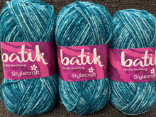 fabric shack knitting crochet knit wool yarn stylecraft life double knit dk batik various colours storm teal blue 1909