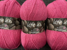 fabric shack knitting crochet knit wool yarn stylecraft life double knit dk lily pink 2417