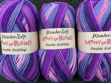 fabric shack knitting crochet knit wool yarn stylecraft merry go roujnd wondersoft double dk 100g starburst 3145 purple fizz 3149