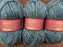 fabric shack knitting crochet knit wool yarn stylecraft special xl super chunky tweed petrol blue 1708