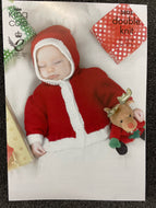 fabric shack knitting crochet knit yarn wool pattern king cole double knit dk babies christmas xmas jacket hat 3803