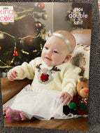 fabric shack knitting crochet knit yarn wool pattern king cole double knit dk babies christmas xmas jumpers 3804