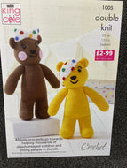 fabric shack knitting crohet knit yarn wool pattern children in need pudsey blush teddy bear 1005 crochet