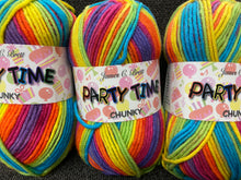 fabric shack knitting knit crochet wool yarn james c brett party time partytime chunky rainbow pt1