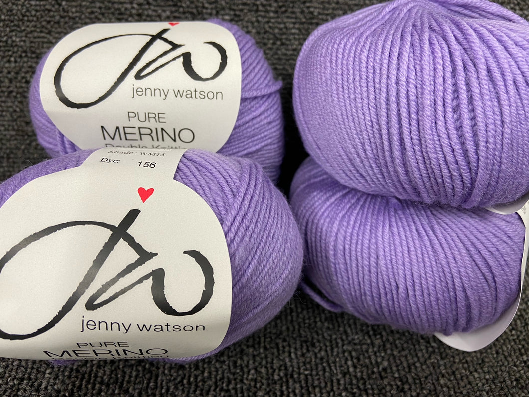 fabric shack knitting knit crochet wool yarn jenny watson designs 100% pure merino wool 50g lilac purple WM15
