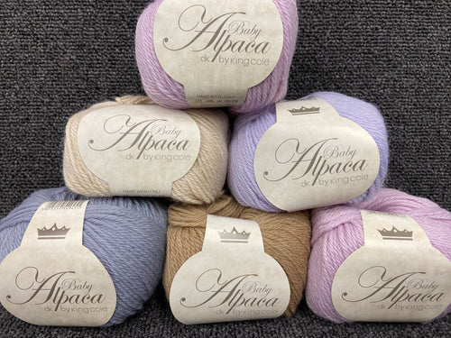 King Cole Baby Alpaca Double Knit DK 50g Ball Various Colours