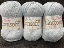 fabric shack knitting knit crochet wool yarn king cole cotton soft cottonsoft dk double knit light grey 3032