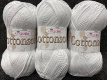 fabric shack knitting knit crochet wool yarn king cole cotton soft cottonsoft dk double knit white 710