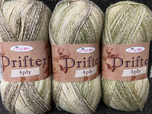 fabric shack knitting knit crochet wool yarn king cole drifter 4 ply patterned 100g ivy green brown 4237