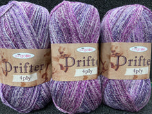 fabric shack knitting knit crochet wool yarn king cole drifter 4 ply patterned 100g orchid 4242