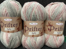 fabric shack knitting knit crochet wool yarn king cole drifter 4 ply patterned 100g rose pink grey 4236