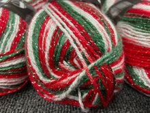 fabric shack knitting knit crochet wool yarn king cole glitz red green white silver sparkle christmas 100g 2