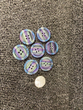 fabric shack sewing dressmaking buttons 2 hole rainbow rimmed purple 18mm 28 23mm 45  ligne