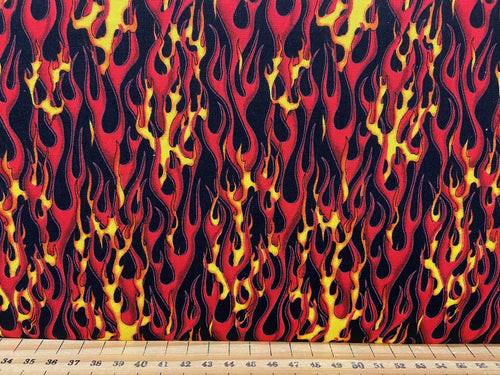 fabric shack sewing quilitng sew fat quarter cotton patchwork quilt elizabeths studio in motion red flames devil hell underworld