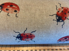 fabric shack sewing quilting sew cotton polyester linen look ladybird digital ladybug craft home curtain blinds natural (2)