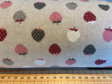 fabric shack sewing quilting sew cotton polyester linen look strawberry strawberries craft home curtain blinds natural  print