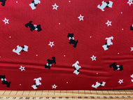 fabric shack sewing quilting sew fat quarter cotton patchwork quilt christmas v & a victoria and albert museum a christmas wish scotty scottie westie highland terrier red stars