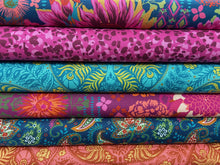 fabric shack sewing quilting sew fat quarter cotton patchwork quilt crystal manning for moda kasada paisley teal blue
