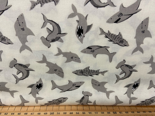 fabric shack sewing quilting sew fat quarter cotton patchwork quilt echo park riley blake pirate tales shark galleon ship jolly roger rum sea cream