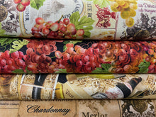 fabric shack sewing quilting sew fat quarter cotton patchwork quilt greta lynn kanvas studios cheers to you vintage wine labels and grapes