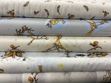fabric shack sewing quilting sew fat quarter cotton patchwork quilt guess how much I love you snow winter nut brown hare border print anita jeram robin