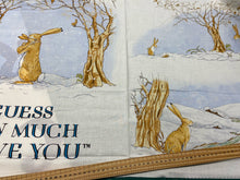 fabric shack sewing quilting sew fat quarter cotton patchwork quilt guess how much I love you snow winter nut brown hare panel hug 3