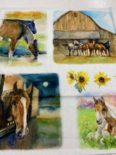 fabric shack sewing quilting sew fat quarter cotton patchwork quilt john richard keeling MHS licensing 3 wishes sunflower stampede pony horse ponies foals farm ranch horses panel flowers 6