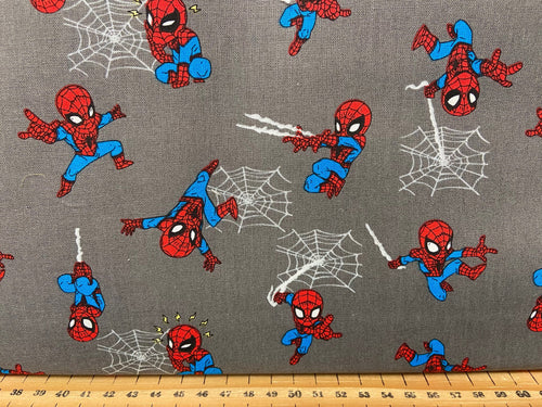 fabric shack sewing quilting sew fat quarter cotton patchwork quilt marvel mini characters spiderman kawaii cute