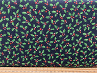fabric shack sewing quilting sew fat quarter cotton patchwork quilt michael miller under the mistletoe tiny holly berry black